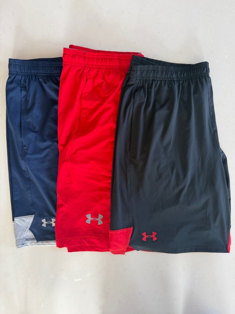 Under Armour Men's Athletic Shorts - Red, Navy, Black Bundle